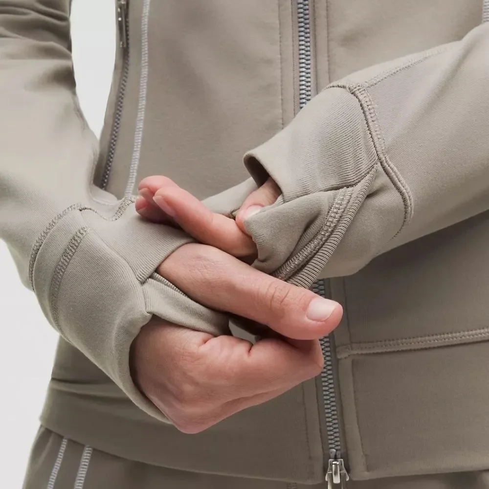 NWT Lululemon | Define Track Jacket Athleisure Luon Warm Ash Grey/White Women 14 - Picture 4 of 13